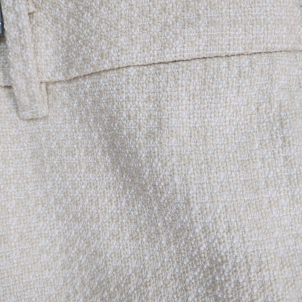 Ann Taylor Pants Womens 14 Beige Textured Dress Ankle Straight Trousers - Picture 4 of 6